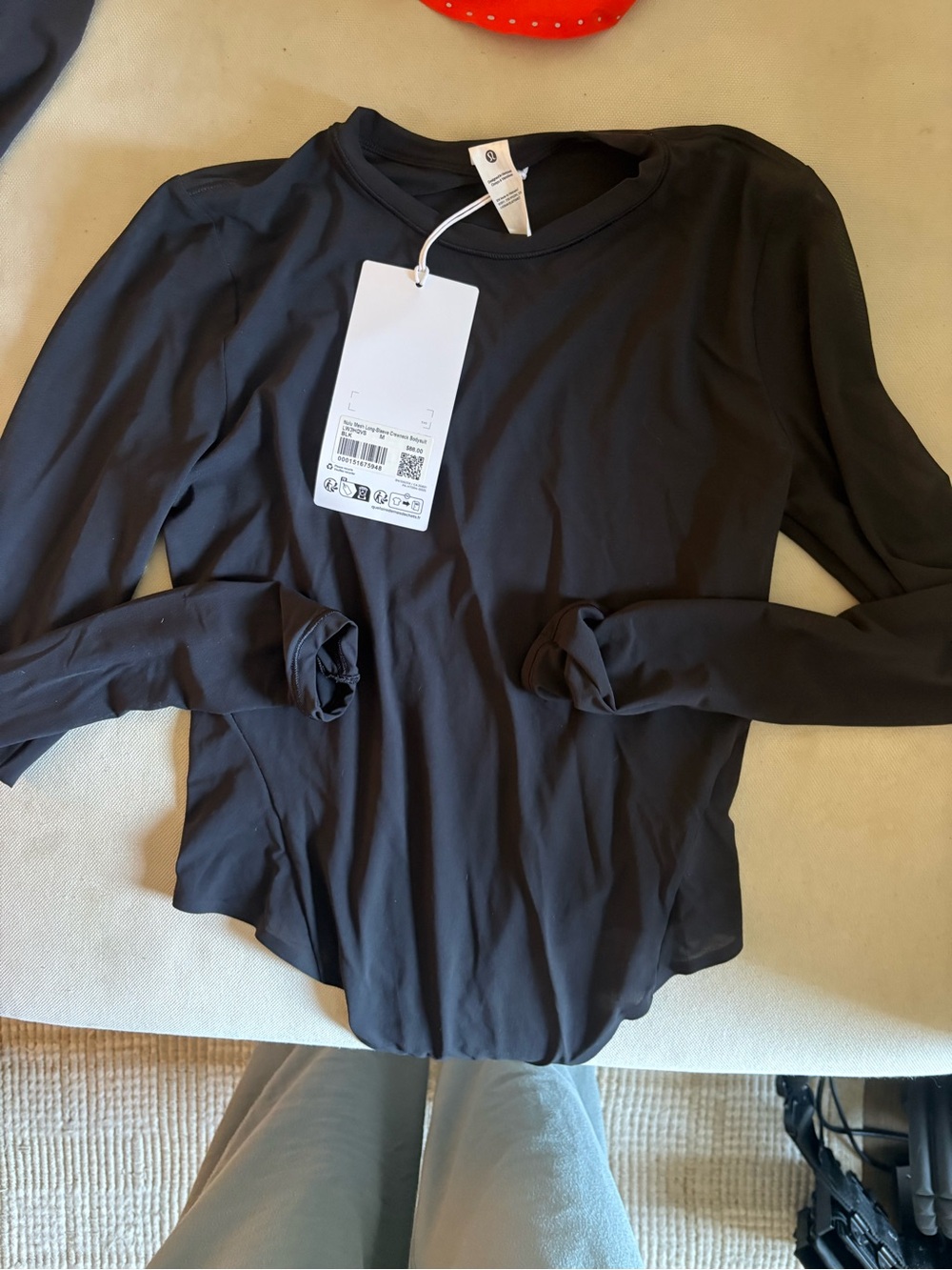 lululemon Nulu Mesh Long Sleeve Thong Bodysuit Size M